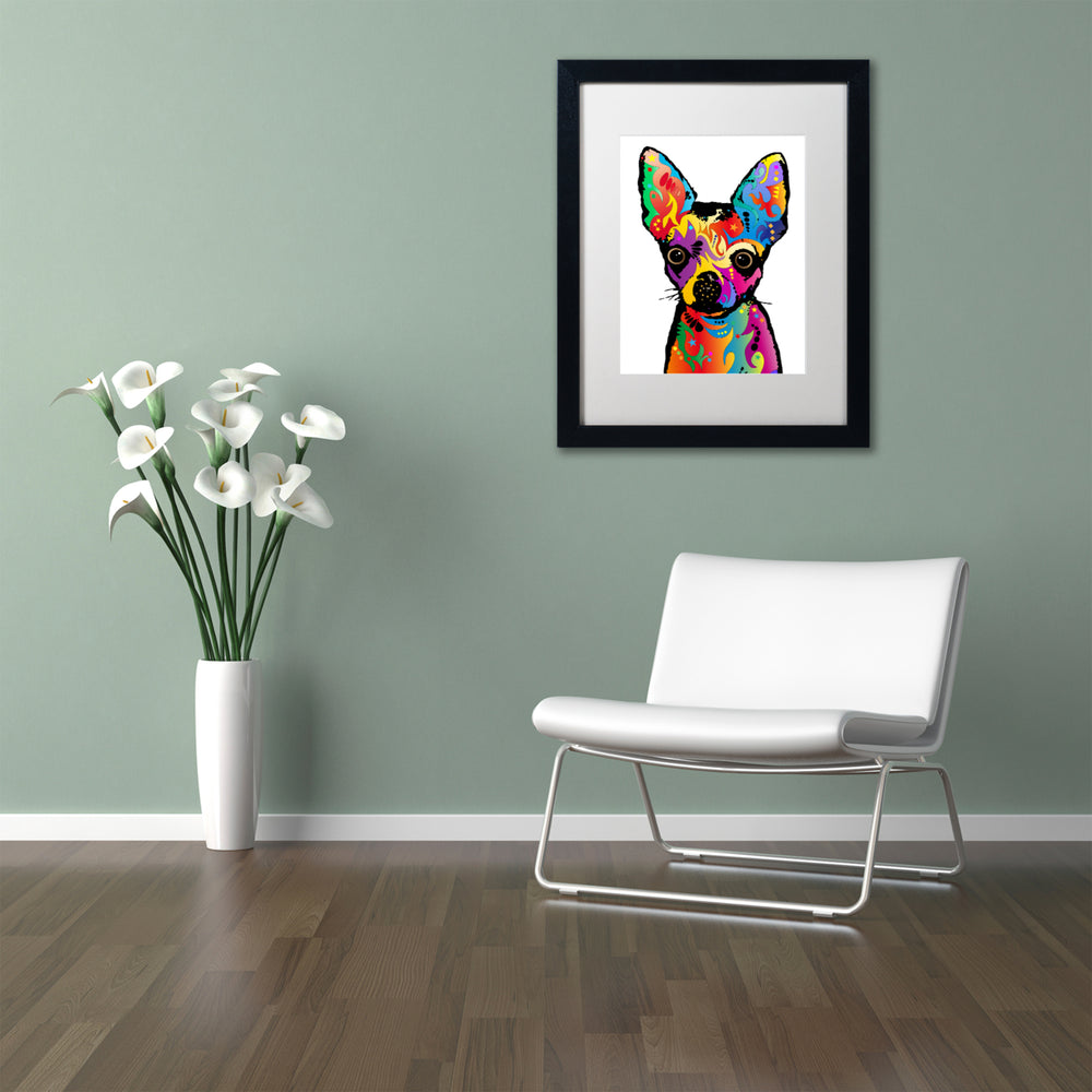 Michael Tompsett Chihuahua Dog White Black Wooden Framed Art 18 x 22 Inches Image 2
