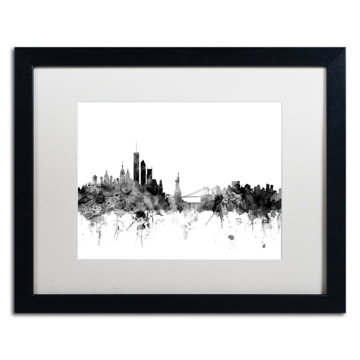 Michael Tompsett  York Skyline BandW Black Wooden Framed Art 18 x 22 Inches Image 1
