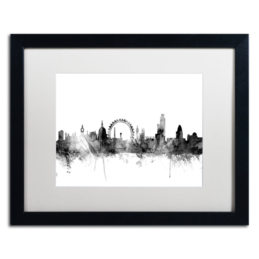 Michael Tompsett London England Skyline BandW 2 Black Wooden Framed Art 18 x 22 Inches Image 1