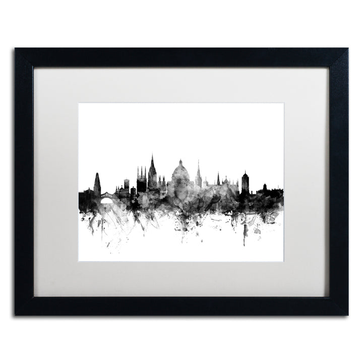 Michael Tompsett Oxford England Skyline BandW Black Wooden Framed Art 18 x 22 Inches Image 1
