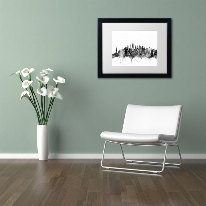 Michael Tompsett  York City Skyline BandW Black Wooden Framed Art 18 x 22 Inches Image 2