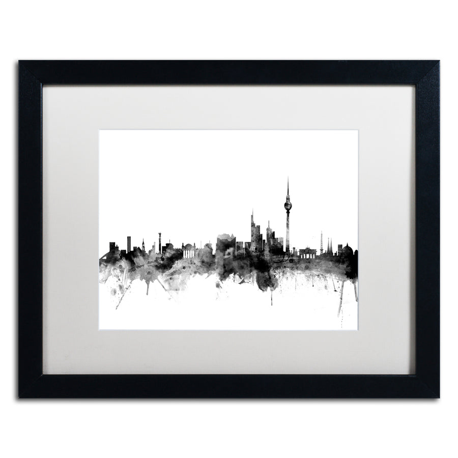 Michael Tompsett Berlin Germany Skyline BandW Black Wooden Framed Art 18 x 22 Inches Image 1