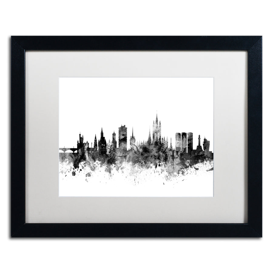 Michael Tompsett Aberdeen Scotland Skyline BandW Black Wooden Framed Art 18 x 22 Inches Image 1