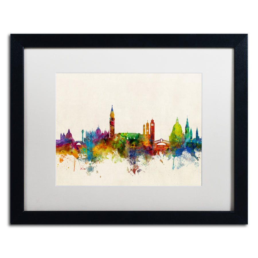 Michael Tompsett Venice Italy Skyline Beige Black Wooden Framed Art 18 x 22 Inches Image 1