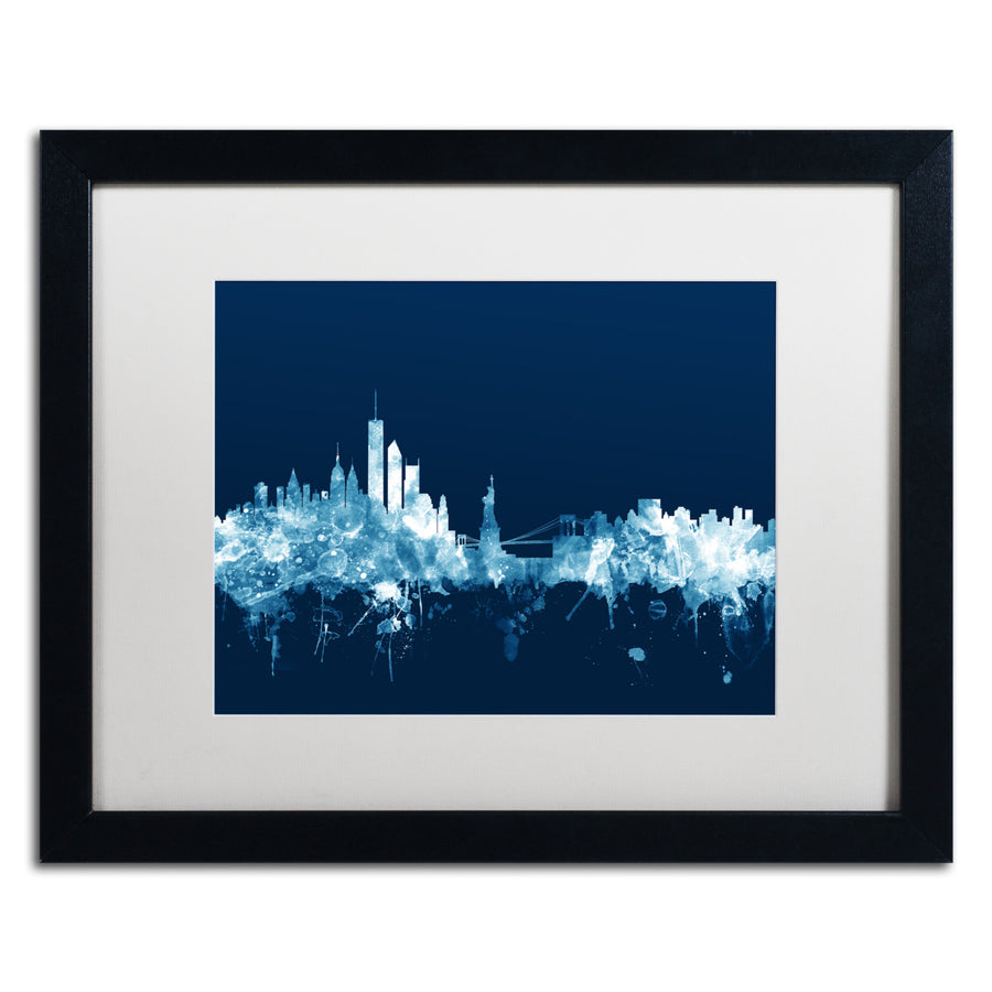 Michael Tompsett  York Skyline Navy Black Wooden Framed Art 18 x 22 Inches Image 1