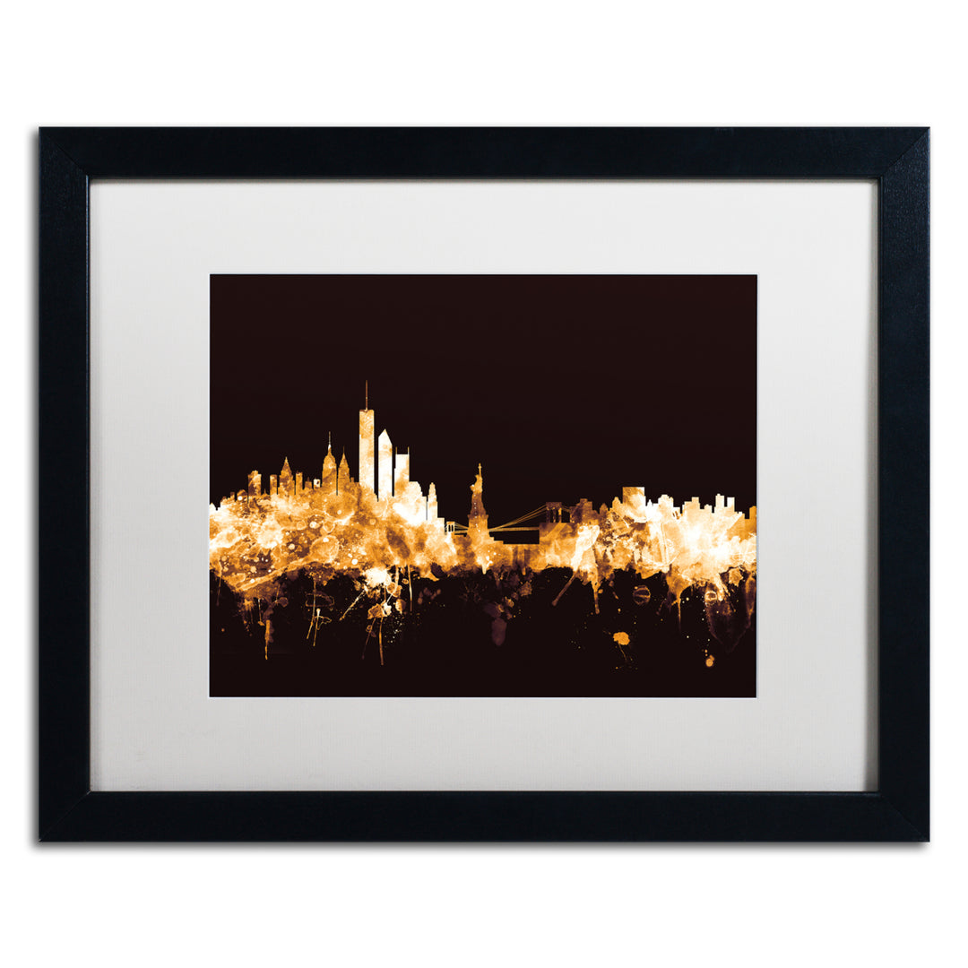 Michael Tompsett  York Skyline Gold Black Wooden Framed Art 18 x 22 Inches Image 1