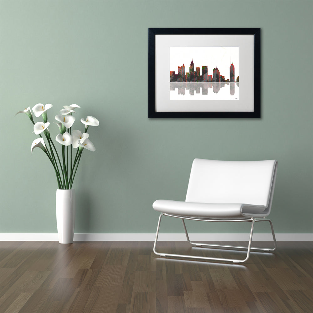 Marlene Watson Atlanta Georgia Skyline Black Wooden Framed Art 18 x 22 Inches Image 2