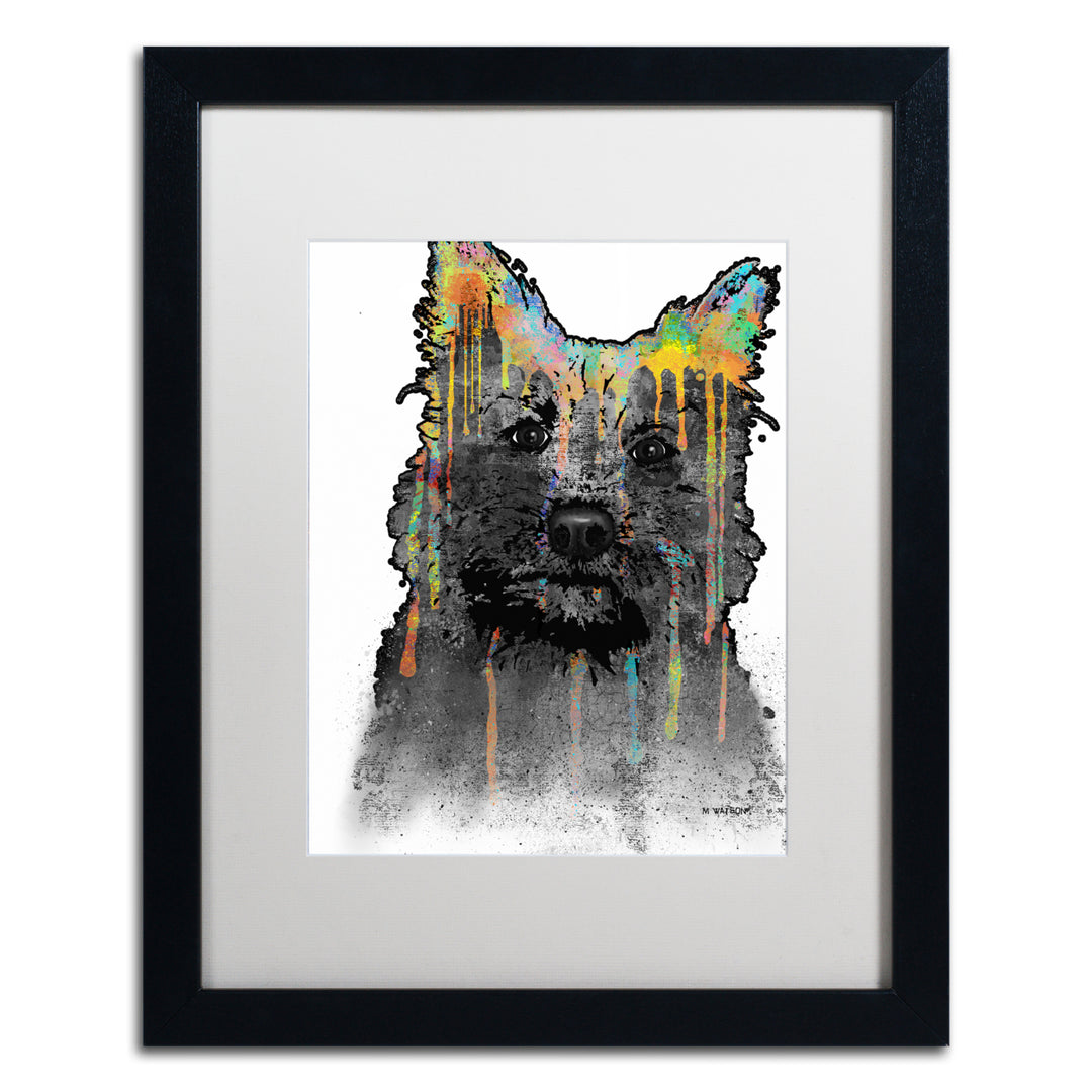 Marlene Watson Cairn Terrier Black Wooden Framed Art 18 x 22 Inches Image 1