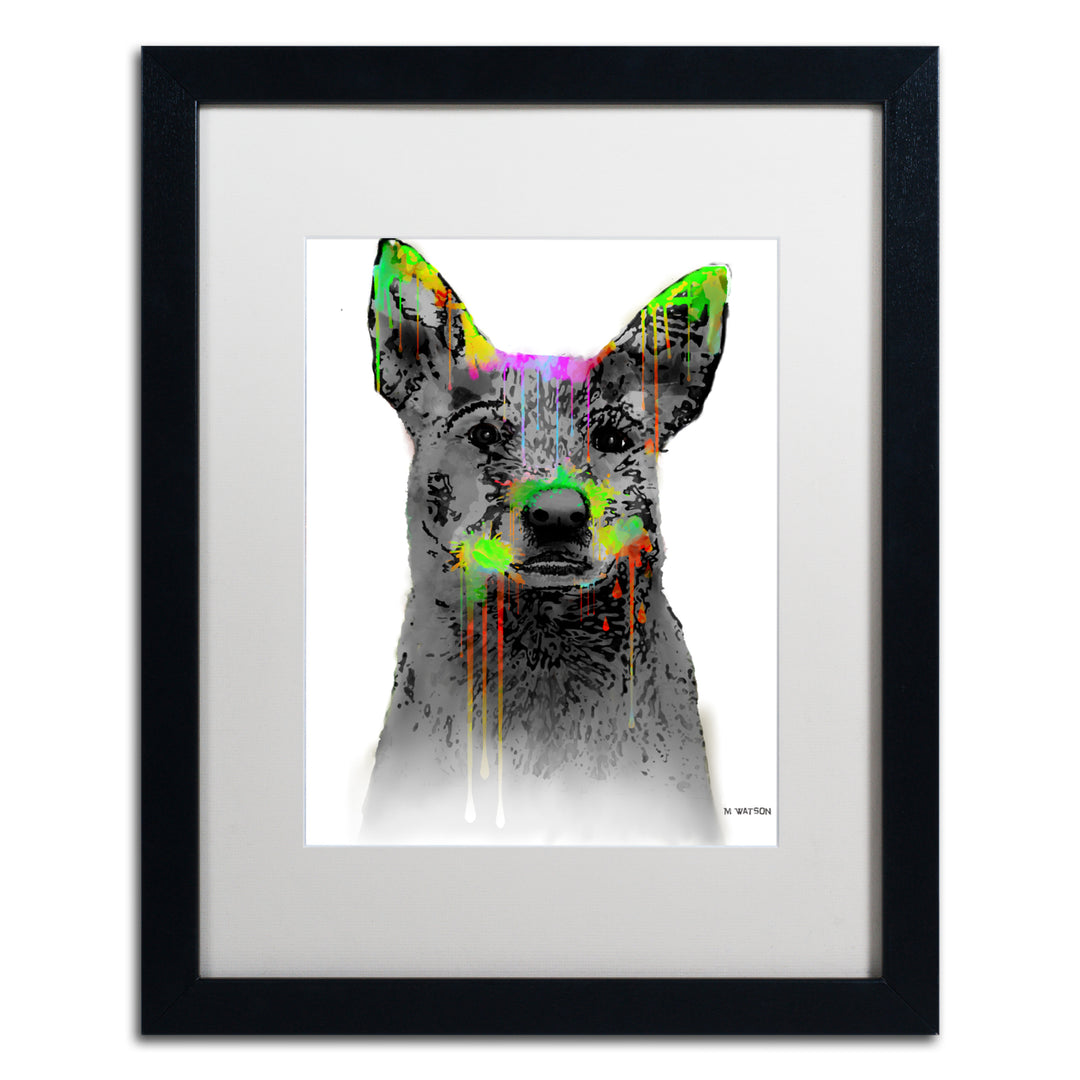 Marlene Watson Cattle Dog Black Wooden Framed Art 18 x 22 Inches Image 1