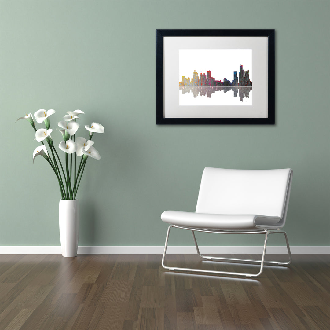 Marlene Watson Boston Massachusetts Skyline Black Wooden Framed Art 18 x 22 Inches Image 2