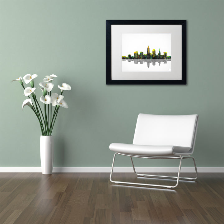 Marlene Watson Cleveland Ohio Skyline Black Wooden Framed Art 18 x 22 Inches Image 2