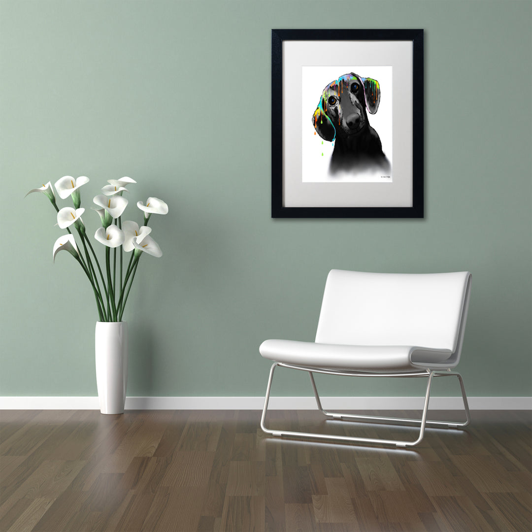 Marlene Watson Dachshund Black Wooden Framed Art 18 x 22 Inches Image 2
