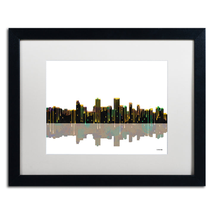 Marlene Watson Anchorage Alaska Skyline II Black Wooden Framed Art 18 x 22 Inches Image 1