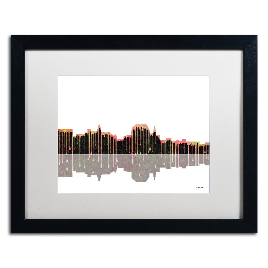 Marlene Watson Augusta Maine Skyline II Black Wooden Framed Art 18 x 22 Inches Image 1