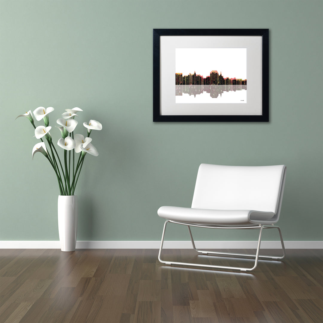 Marlene Watson Augusta Maine Skyline II Black Wooden Framed Art 18 x 22 Inches Image 2