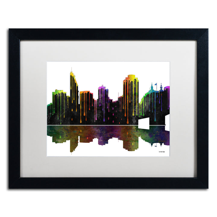 Marlene Watson Cincinatti Ohio Skyline II Black Wooden Framed Art 18 x 22 Inches Image 1