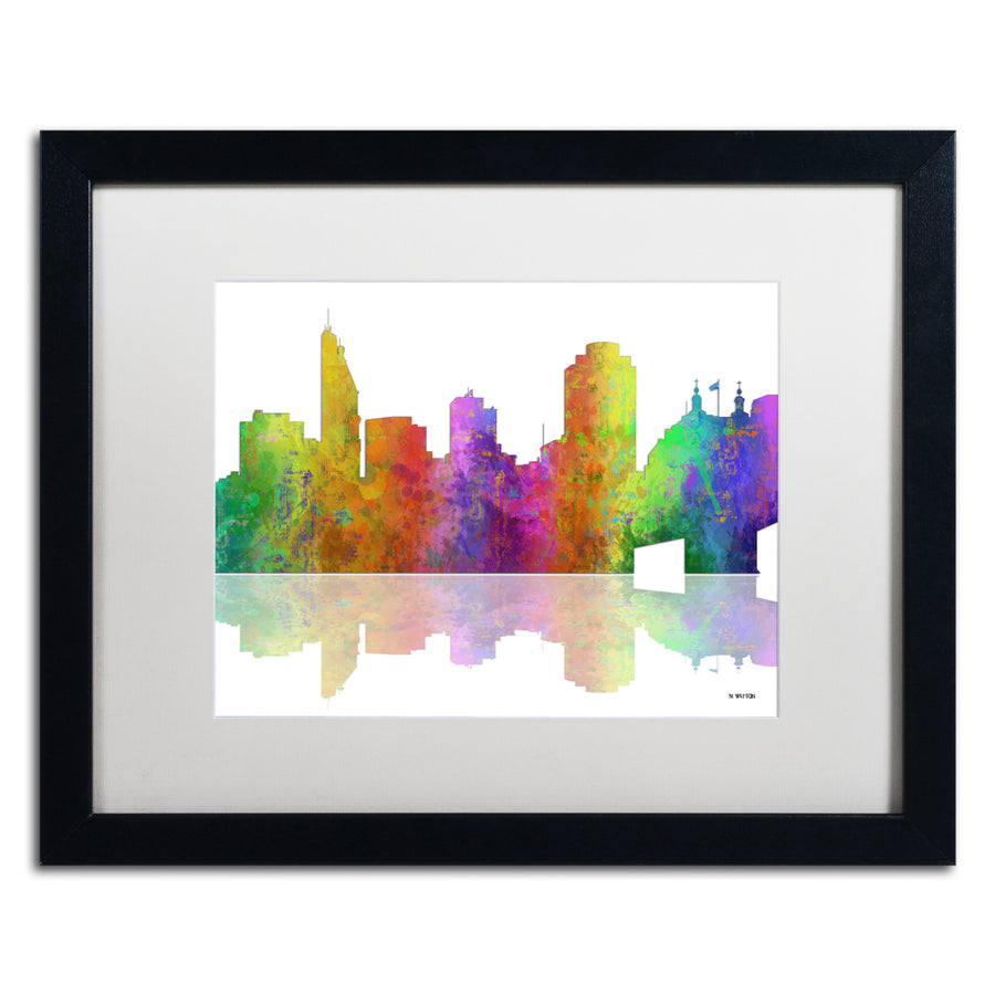 Marlene Watson Cincinatti Ohio Skyline Black Wooden Framed Art 18 x 22 Inches Image 1