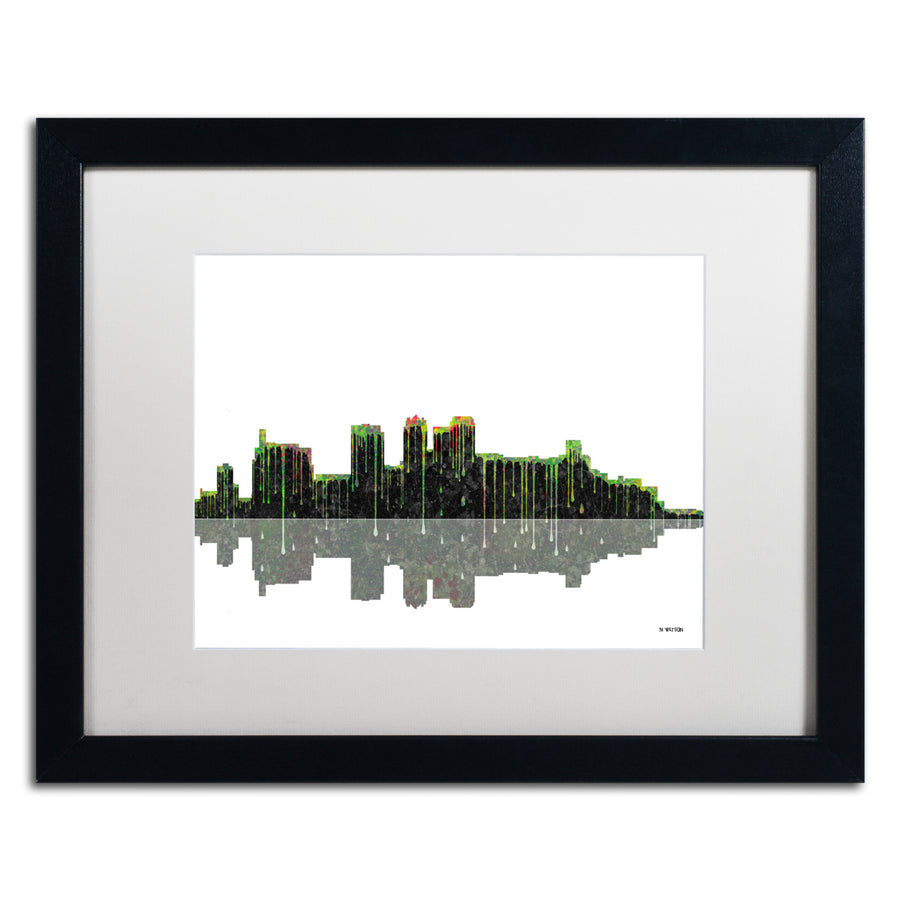 Marlene Watson Birmingham Alabama Skyline II Black Wooden Framed Art 18 x 22 Inches Image 1