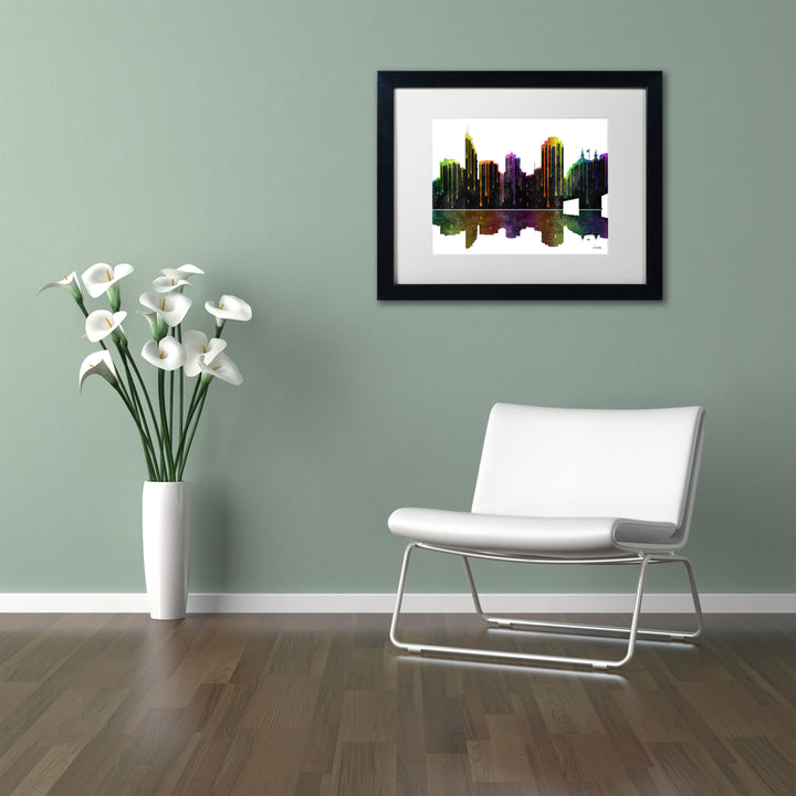 Marlene Watson Cincinatti Ohio Skyline II Black Wooden Framed Art 18 x 22 Inches Image 2