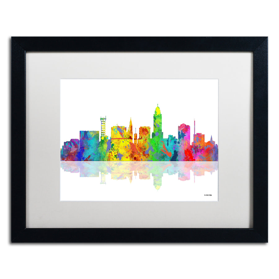 Marlene Watson Lincoln Nebraska Skyline II Black Wooden Framed Art 18 x 22 Inches Image 1