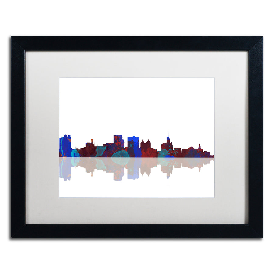 Marlene Watson Buffalo  York Skyline II Black Wooden Framed Art 18 x 22 Inches Image 1