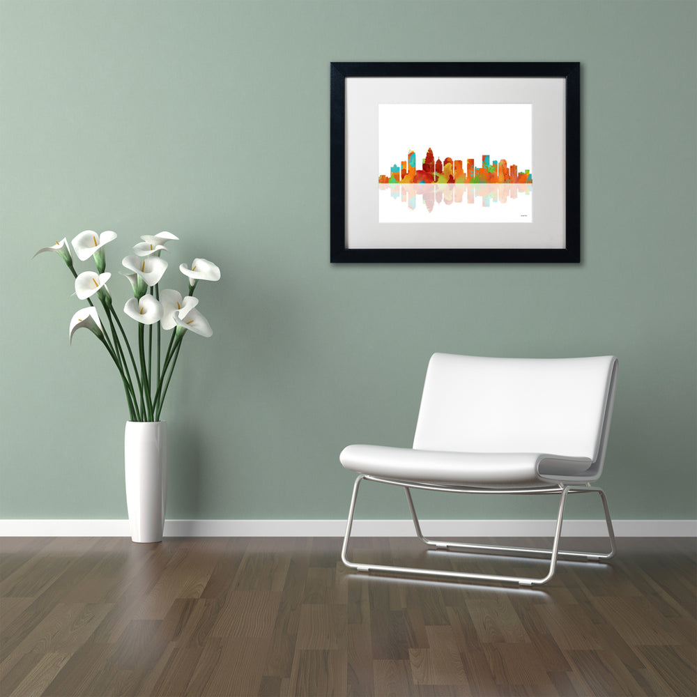 Marlene Watson Charlotte North Carolina Skyline II Black Wooden Framed Art 18 x 22 Inches Image 2