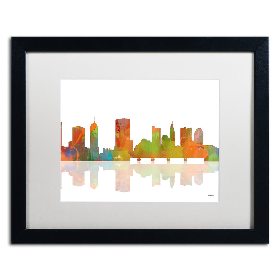 Marlene Watson Columbus Ohio Skyline II Black Wooden Framed Art 18 x 22 Inches Image 1