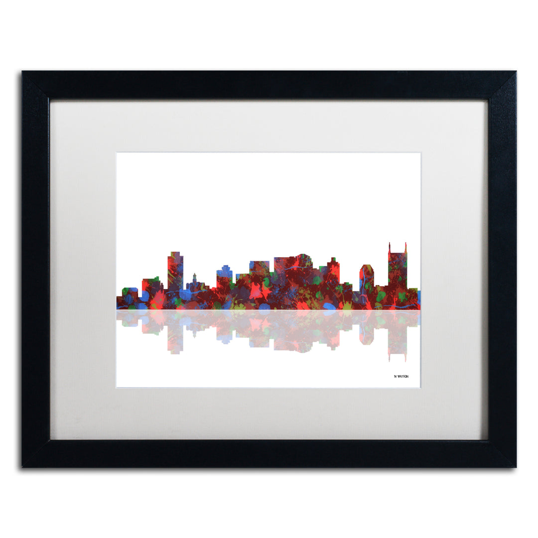 Marlene Watson Nashville Tennessee Skyline Black Wooden Framed Art 18 x 22 Inches Image 1