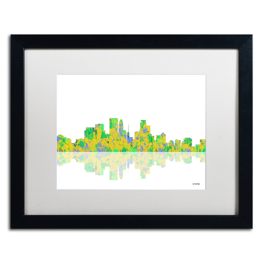 Marlene Watson Minneapolis Minnesota Skyline Black Wooden Framed Art 18 x 22 Inches Image 1