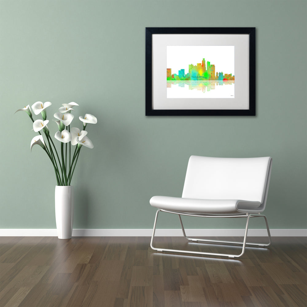 Marlene Watson Los Angeles California Skyline II Black Wooden Framed Art 18 x 22 Inches Image 2