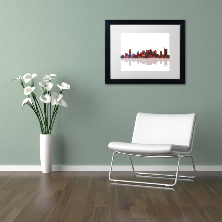 Marlene Watson Nashville Tennessee Skyline Black Wooden Framed Art 18 x 22 Inches Image 2