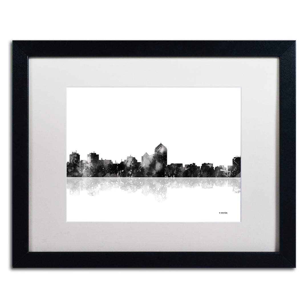 Marlene Watson Albuquerque  Mexico Skyline BG-1 Black Wooden Framed Art 18 x 22 Inches Image 1