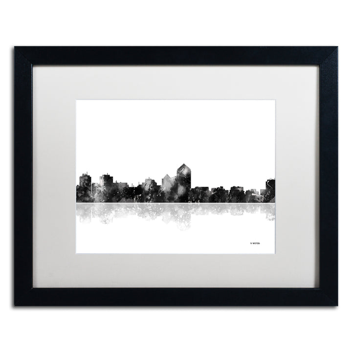 Marlene Watson Albuquerque  Mexico Skyline BG-1 Black Wooden Framed Art 18 x 22 Inches Image 1