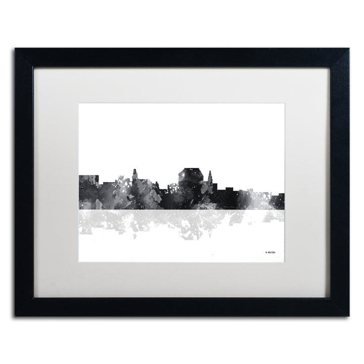 Marlene Watson Augusta Maine Skyline BG-1 Black Wooden Framed Art 18 x 22 Inches Image 1