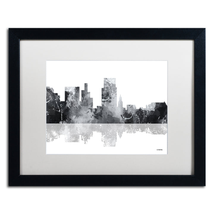 Marlene Watson Boise Idaho Skyline BG-1 Black Wooden Framed Art 18 x 22 Inches Image 1