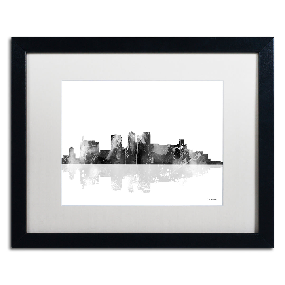 Marlene Watson Birmingham Alabama Skyline BG-1 Black Wooden Framed Art 18 x 22 Inches Image 1