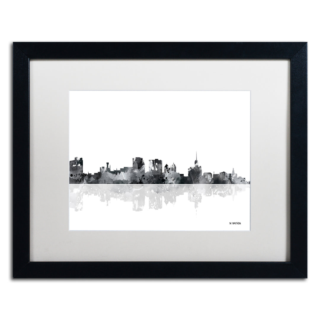 Marlene Watson Buffalo  York Skyline BG-1 Black Wooden Framed Art 18 x 22 Inches Image 1