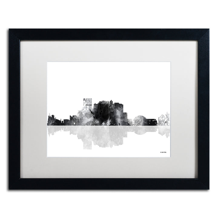 Marlene Watson El Paso Mexico Skyline BG-1 Black Wooden Framed Art 18 x 22 Inches Image 1