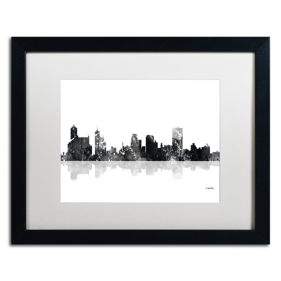 Marlene Watson Memphis Tennessee Skyline BG-1 Black Wooden Framed Art 18 x 22 Inches Image 1