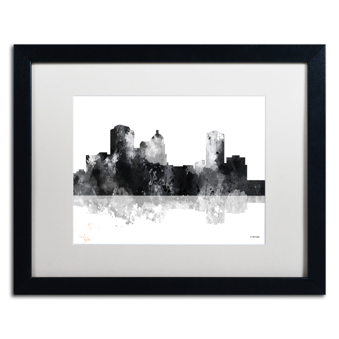 Marlene Watson Montgomery Alabama Skyline BG-1 Black Wooden Framed Art 18 x 22 Inches Image 1