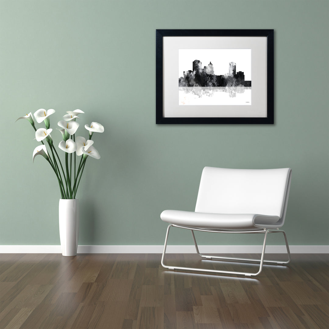 Marlene Watson Montgomery Alabama Skyline BG-1 Black Wooden Framed Art 18 x 22 Inches Image 2