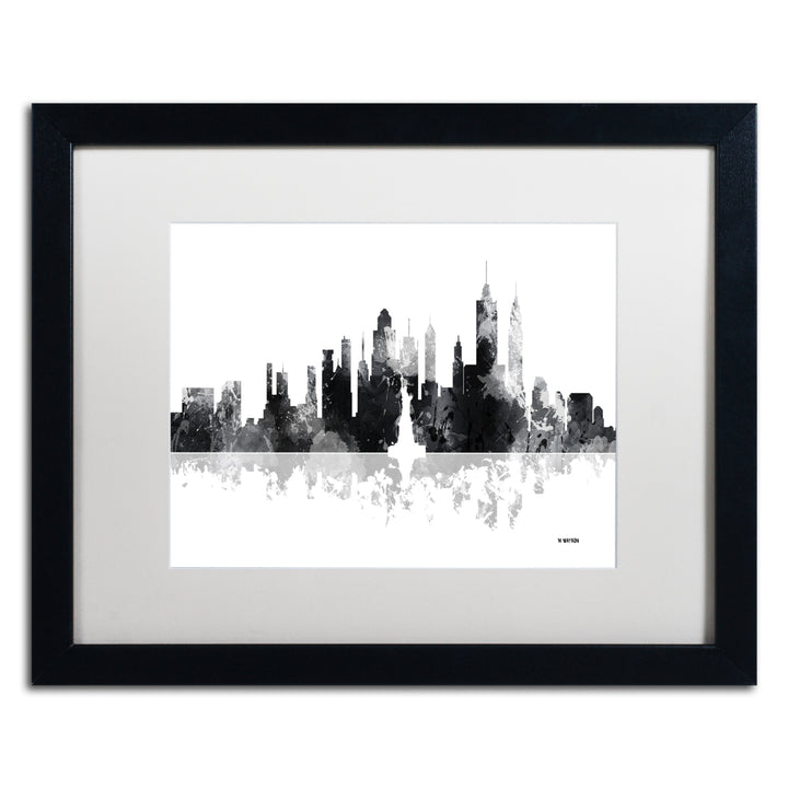 Marlene Watson  York  York Skyline BG-1 Black Wooden Framed Art 18 x 22 Inches Image 1