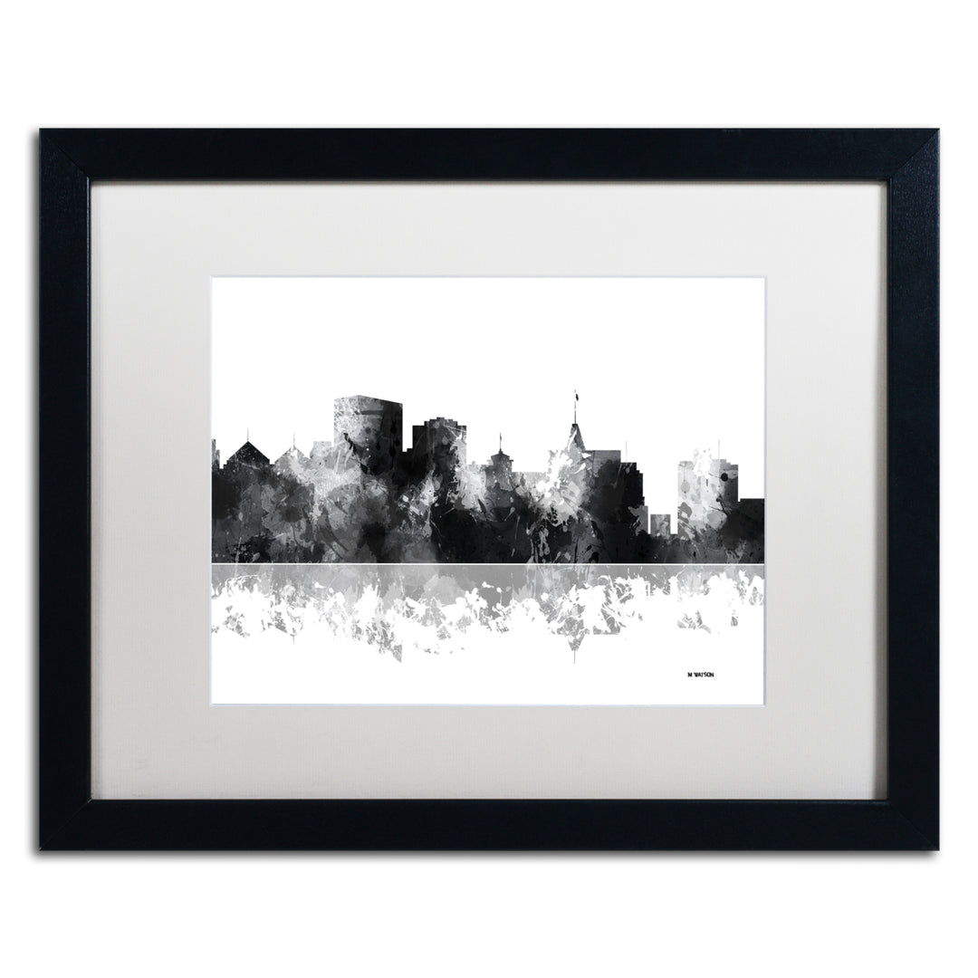 Marlene Watson Oakland California Skyline BG-1 Black Wooden Framed Art 18 x 22 Inches Image 1