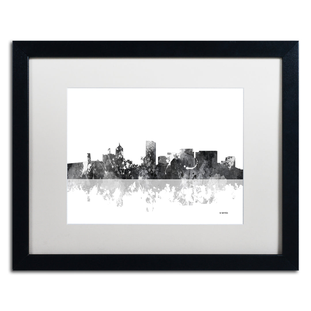Marlene Watson Portland Oregon Skyline BG-1 Black Wooden Framed Art 18 x 22 Inches Image 1