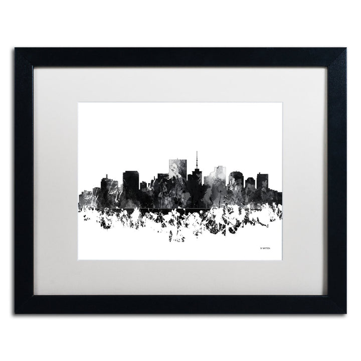 Marlene Watson Richmond Virginia Skyline BG-1 Black Wooden Framed Art 18 x 22 Inches Image 1