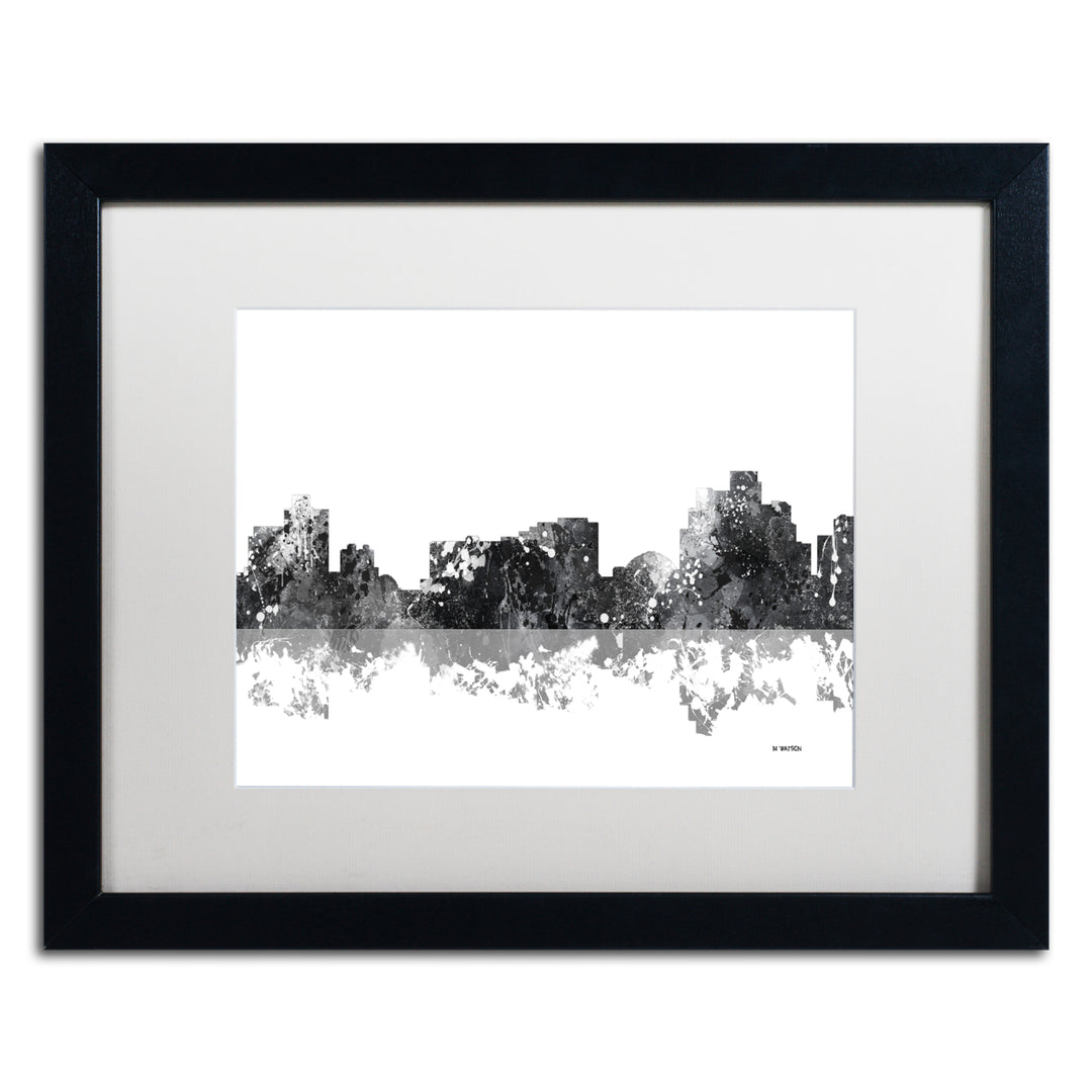 Marlene Watson Reno Nevada Skyline BG-1 Black Wooden Framed Art 18 x 22 Inches Image 1