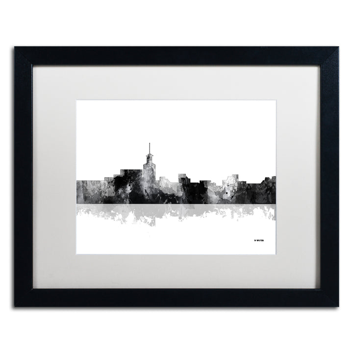 Marlene Watson Santa Fe  Mexico Skyline BG-1 Black Wooden Framed Art 18 x 22 Inches Image 1