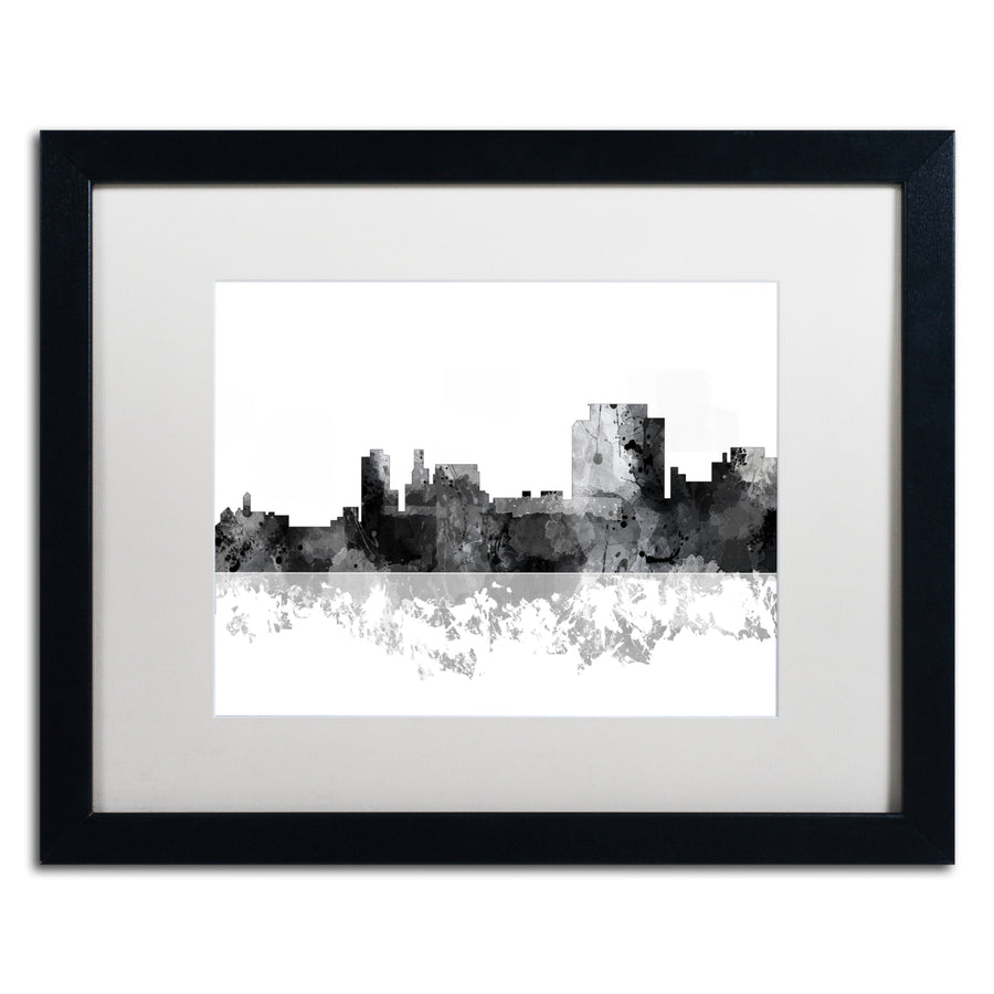 Marlene Watson Trenton  Jersey Skyline BG-1 Black Wooden Framed Art 18 x 22 Inches Image 1