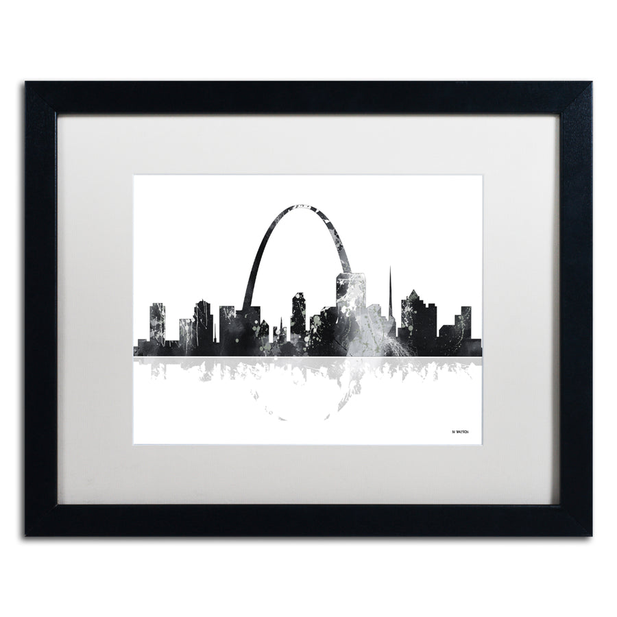 Marlene Watson St Louis Missouri Skyline Black Wooden Framed Art 18 x 22 Inches Image 1