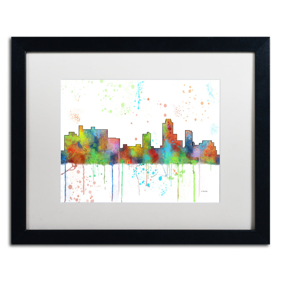 Marlene Watson  Brunswick NJ Skyline Mclr-1 Black Wooden Framed Art 18 x 22 Inches Image 1